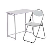 Harbour Housewares Folding Wooden Desk & Chair Set - Compact Computer Office Study Set in Lilac Harbour Housewares Lilac