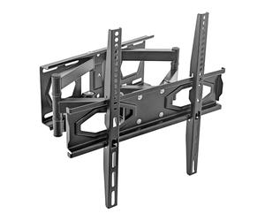Harbour Housewares Full Motion TV Wall Bracket 25-65" - Tilt, Swivel & Rotate, VESA 100x100-400x400, Supports Up to 40kg, Black Steel, Home Cinema Mount