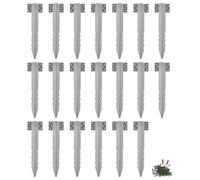 Harbour Housewares Galvanised Steel Railway Sleeper Brackets - 40cm - Pack of 20 in Silver Harbour Housewares Silver