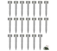 Harbour Housewares Galvanised Steel Railway Sleeper Brackets With Fixings - 40Cm - 20X Heavy Duty Metal Garden Ground Stakes