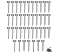 Harbour Housewares Galvanised Steel Railway Sleeper Brackets With Fixings - 40Cm - 40X Heavy Duty Metal Garden Ground Stakes