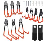 Harbour Housewares Garage Storage Hooks Set 12 Piece Heavy Duty Wall Mount