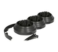 Harbour Housewares Garden Lawn Edging 30M X 4Cm Black Flexible Plastic Border With 120 Pegs For Pathway & Patio Landscaping