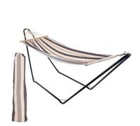 Harbour Housewares Garden Spreader Bar Hammock With Stand - Navy Stripe