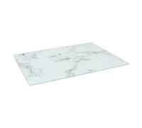 Harbour Housewares Glass Chopping Board - 40 x 30cm Marble Effect Kitchen Cutting Board in White | Size: 40 x 30 cm Harbour Housewares White 40 x 30 cm