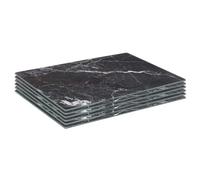 Harbour Housewares Rectangle Glass Placemats - 30cm x 20cm - Black Marble - 6x Tempered Heat-Resistant Non-Slip Rectangle Indoor Outdoor Home Kitchen Dining Table Dinner Plate Place Mat Mats Set