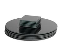 Harbour Housewares Glass Placemats & Coasters Set - 12pc - Black - 30x20cm