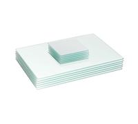 Harbour Housewares Glass Placemats & Coasters Set - 12pc - White - 30x20cm