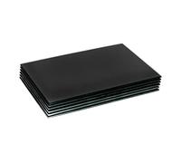 Harbour Housewares Glass Rectangular Placemats - 30x20cm - Black - Pack of 6