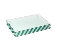 Harbour Housewares Glass Rectangular Placemats - 30x20cm - Clear - Pack of 6