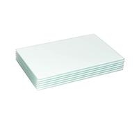 Harbour Housewares Glass Placemats - 30x20cm - White - Pack of 6 - Dining Table Place Mats Glass Plate Tabletop Protector for Kitchen Dinner, Worktops