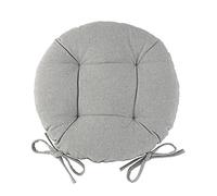 Harbour Housewares Grey Seat Pad for Dining Chair - 40 x 40cm - Round Garden Seat Cushions with Ties Soft Padded Pillow Indoor Kitchen Cushion Outdoor Patio Garden Chair Pads