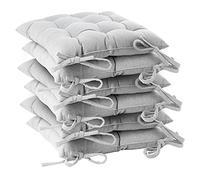 Square Garden Chair Seat Cushions Pack of 6 Harbour Housewares Grey One Size