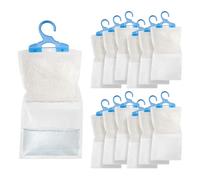 Harbour Housewares Hanging Wardrobe Dehumidifiers 230g - 12 Pack Unscented Moisture Absorber Bags, Damp Trap & Condensation Remover for Cupboard, Bedroom, Bathroom, Car, Caravan