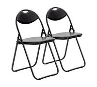 Harbour Housewares Harbour Housewares Padded Folding Chairs - 44Cm - Black/black - Pack Of 2