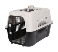 Harbour Housewares Cat Carrier Hard Sided Large Pet Travel Box Grey | Large Hard-Sided Cat Carrier, Front & Top Doors, Four-Sided Ventilation, Secure Latches, Removable Tray, 58 x 36 x 37cm