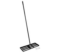 Harbour Housewares Heavy Duty Steel Lawn Levelling Rake 75cm x 25cm - Wide Garden Leveling Tool with 1.7m Handle - Soil Spreader, Topdressing Rake & Turf Prep Landscaping Tool