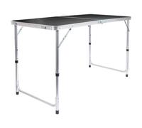 Harbour Housewares Height Adjustable Aluminium Folding Picnic Table - 120Cm (4Ft) - Black - Portable Outdoor Garden Camping
