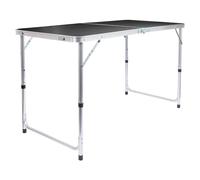Harbour Housewares Height Adjustable Aluminium Folding Picnic Table - 120cm (4ft) - Black, Black