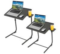 Harbour Housewares Height Adjustable Folding Laptop Tables - Black - Pack Of 2