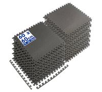 Harbour Housewares Interlocking Gym Flooring Mats - 60 x 60cm - Pack of 20 in Grey | Size: 60 x 60 cm Harbour Housewares Grey 60 x 60 cm