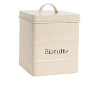 Harbour Housewares Kitchen Biscuit Tin - Cream - Vintage Metal Cookie Jar Canister Caddy