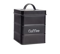 Harbour Housewares Kitchen Coffee Canister - Black - Vintage Metal Storage Caddy Tin Jar