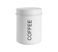 Harbour Housewares Kitchen Coffee Canister - Matt White - Round Metal Storage Caddy Tin Jar