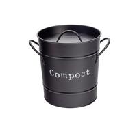 Harbour Housewares Kitchen Compost Bin - Black - Countertop Bucket Waste Pail With Lid & Plastic Inner