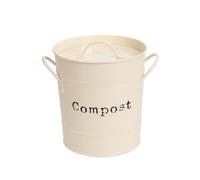 Harbour Housewares Kitchen Compost Bin - Cream - Countertop Bucket Waste Pail With Lid & Plastic Inner