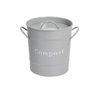 Harbour Housewares Kitchen Compost Bin - Grey - Countertop Bucket Waste Pail With Lid & Plastic Inner
