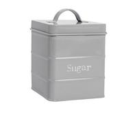 Harbour Housewares Kitchen Sugar Canister - Grey - Vintage Metal Storage Caddy Tin Jar
