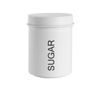Harbour Housewares Kitchen Sugar Canister - Matt White - Round Metal Storage Caddy Tin Jar
