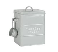 Harbour Housewares Laundry Powder Canister - Grey - Vintage Metal Home Kitchen Canister Tin Box Utility Laundry Storage