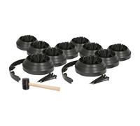 Harbour Housewares Lawn Edging Kit 100M X 4Cm Black Plastic With 400 Pegs & Mallet - Flexible Landscaping Border