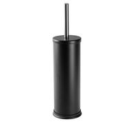 Harbour Housewares Matte Black Toilet Brush and Holder - Stainless Bathroom Accessory with Non Slip Base - Rust Resistant Toilet Cleaning Brush Set for Modern, Compact and Hygienic Home Spaces