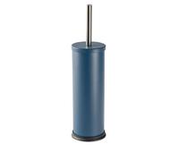 Harbour Housewares Matte Blue Toilet Brush and Holder - Stainless Bathroom Accessory with Non Slip Base - Rust Resistant Toilet Cleaning Brush Set for Compact, Modern and Hygienic Home Spaces