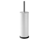 Harbour Housewares Matte White Toilet Brush and Holder - Stainless Bathroom Accessory with Non Slip Base - Rust Resistant Toilet Cleaning Brush Set for Compact, Modern and Hygienic Home Spaces