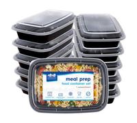 Harbour Housewares Reusable Meal Prep Containers with Lids - Pack of 10, 1120ml BPA-Free Food Storage Boxes, Stackable Microwave, Freezer & Dishwasher Safe Lunch Boxes for Meal Preparation
