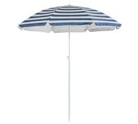 Harbour Housewares Metal Beach Parasol - 1.8M X 2M - Blue Stripe