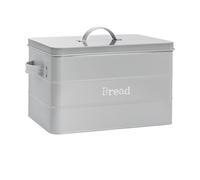Harbour Housewares Metal Bread Bin - Grey - Vintage Retro Bread Tin Canister Storage Jar Kitchen Caddy Food Storage Box Container with Tight Fit Lid for Kitchen Organisation & Home Décor