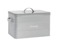 Harbour Housewares Metal Bread Bin - Grey - Vintage Retro Bread Tin Canister Storage Jar Kitchen Caddy Food Storage Box Container