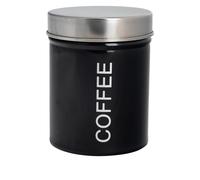 Harbour Housewares Metal Coffee Storage Canister - Black - 1x Round Retro Food Storage Canister Coffee Caddy Food Preservation Container Tin with Airtight Fit Lid for Kitchen Organisation & Home Décor
