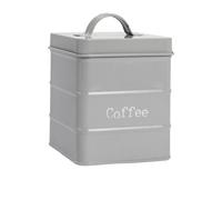 Harbour Housewares Metal Coffee Storage Canister - Grey 1x Vintage Retro Food Storage Canister Coffee Caddy Food Preservation Container Tin with Airtight Fit Lid for Kitchen Organisation & Home Décor