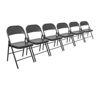 Harbour Housewares Metal Folding Chairs - Matt Black - Pack Of 6