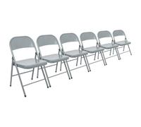 Harbour Housewares Metal Folding Chairs - Matt Grey - Pack Of 6