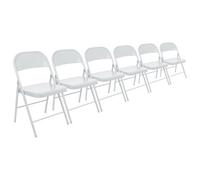 Harbour Housewares Metal Folding Chairs - Matt White - Pack Of 6