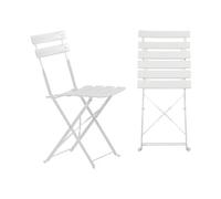 Harbour Housewares Metal Folding Patio Bistro Chairs - White - Pack Of 2
