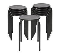 Harbour Housewares Metal Stacking Stools - Matt Black - Pack Of 10