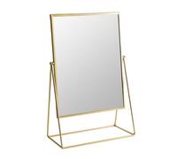 Harbour Housewares Metallic Vanity Mirror - 50 X 32Cm Gold Adjustable Tilt Dressing Table Mirror Sleek Modern Makeup Mirror